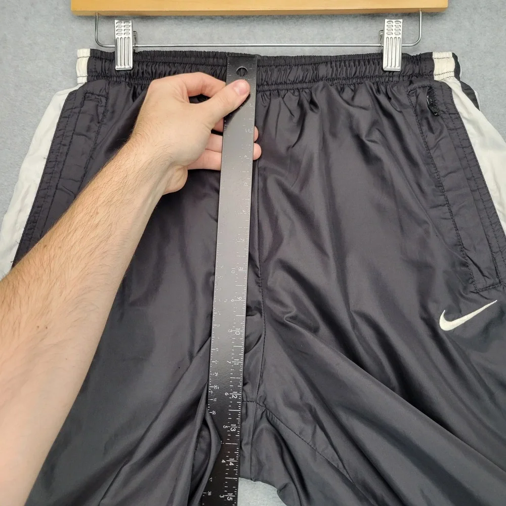 Nike Track Pants Womens Medium Black White Side Stripe Mesh Lined Nylon 90s